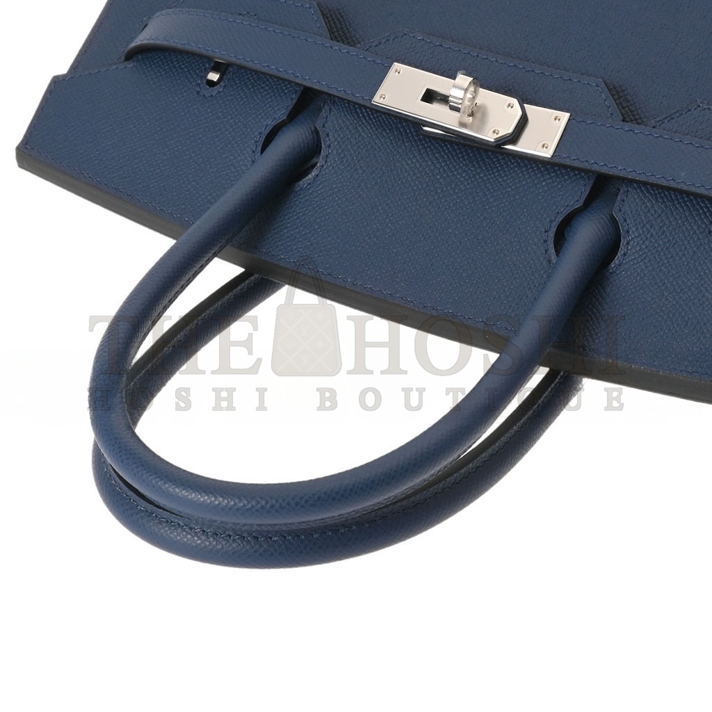 H**me5 BIRKIN 25 EPSOM LEATHER DARK BLUE SILVER BUCKLE BAG H028369CKS4 (25*20*13cm) Master Quality